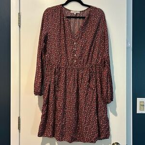 Fall ditsy print dress